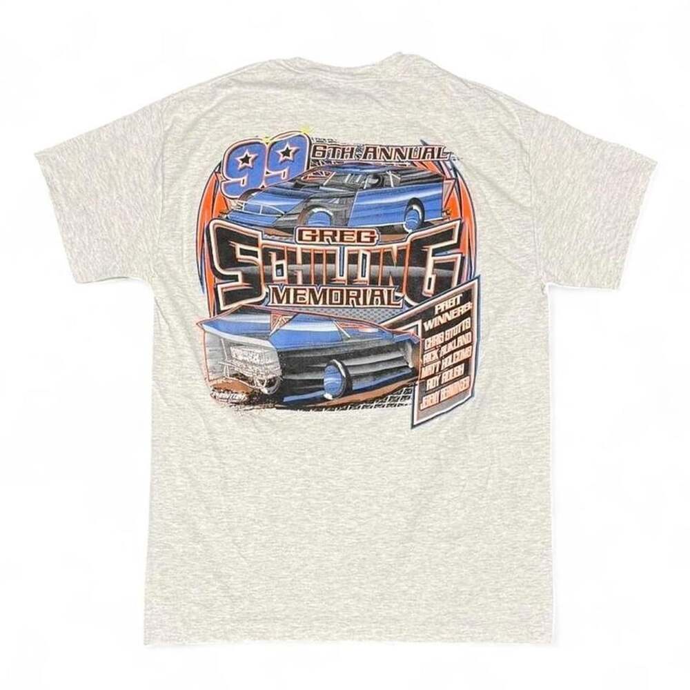 Gildan Greg Schilling Memorial Racing T-Shirt Size M Grey